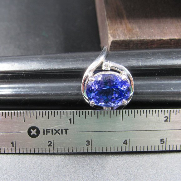 Size 6.25 14K White Gold 3.96 Carat Tanzanite Ring - Picture 7 of 11